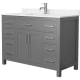 A thumbnail of the Wyndham Collection WCG242448S-UNSMXX Dark Gray / Carrara Cultured Marble Top / Brushed Nickel Hardware