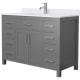 A thumbnail of the Wyndham Collection WCG242448S-UNSMXX Dark Gray / White Cultured Marble Top / Brushed Nickel Hardware