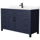 A thumbnail of the Wyndham Collection WCG242454S-UNSMXX Dark Blue / Carrara Cultured Marble Top / Matte Black Hardware