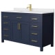 A thumbnail of the Wyndham Collection WCG242454S-UNSMXX Dark Blue / White Cultured Marble Top / Brushed Gold Hardware