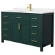 A thumbnail of the Wyndham Collection WCG242454S-UNSMXX Green / Carrara Cultured Marble Top / Brushed Gold Hardware