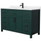 A thumbnail of the Wyndham Collection WCG242454S-UNSMXX Green / Carrara Cultured Marble Top / Matte Black Hardware