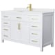A thumbnail of the Wyndham Collection WCG242454S-UNSMXX White / White Cultured Marble Top / Brushed Gold Hardware