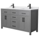 A thumbnail of the Wyndham Collection WCG242460D-UNSMXX Dark Gray / White Cultured Marble Top / Matte Black Hardware