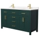 A thumbnail of the Wyndham Collection WCG242460D-UNSMXX Green / Carrara Cultured Marble Top / Brushed Gold Hardware