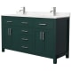 A thumbnail of the Wyndham Collection WCG242460D-UNSMXX Green / Carrara Cultured Marble Top / Brushed Nickel Hardware