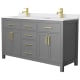 A thumbnail of the Wyndham Collection WCG242460D-UNSMXX Dark Gray / White Cultured Marble Top / Brushed Gold Hardware