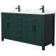 A thumbnail of the Wyndham Collection WCG242460D-UNSMXX Green / Carrara Cultured Marble Top / Matte Black Hardware