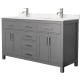 A thumbnail of the Wyndham Collection WCG242460DCCUNSMXX Dark Gray / Carrara Cultured Marble Top / Brushed Nickel Hardware