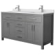 A thumbnail of the Wyndham Collection WCG242460DWCUNSMXX Dark Gray / White Cultured Marble Top / Brushed Nickel Hardware