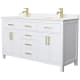 A thumbnail of the Wyndham Collection WCG242460D-UNSMXX White / Carrara Cultured Marble Top / Brushed Gold Hardware