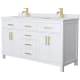 A thumbnail of the Wyndham Collection WCG242460D-UNSMXX White / White Cultured Marble Top / Brushed Gold Hardware
