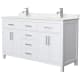 A thumbnail of the Wyndham Collection WCG242460DCCUNSMXX White / Carrara Cultured Marble Top / Brushed Nickel Hardware