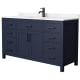 A thumbnail of the Wyndham Collection WCG242460S-UNSMXX Dark Blue / Carrara Cultured Marble Top / Matte Black Hardware