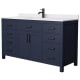 A thumbnail of the Wyndham Collection WCG242460S-UNSMXX Dark Blue / White Cultured Marble Top / Matte Black Hardware