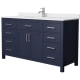 A thumbnail of the Wyndham Collection WCG242460S-UNSMXX Dark Blue / White Cultured Marble Top / Brushed Nickel Hardware