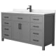 A thumbnail of the Wyndham Collection WCG242460S-UNSMXX Dark Gray / Carrara Cultured Marble Top / Matte Black Hardware