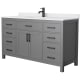 A thumbnail of the Wyndham Collection WCG242460S-UNSMXX Dark Gray / White Cultured Marble Top / Matte Black Hardware