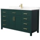 A thumbnail of the Wyndham Collection WCG242460S-UNSMXX Green / Carrara Cultured Marble Top / Brushed Gold Hardware