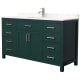 A thumbnail of the Wyndham Collection WCG242460S-UNSMXX Green / Carrara Cultured Marble Top / Brushed Nickel Hardware