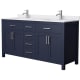A thumbnail of the Wyndham Collection WCG242466D-UNSMXX Dark Blue / White Cultured Marble Top / Brushed Nickel Hardware