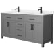 A thumbnail of the Wyndham Collection WCG242466D-UNSMXX Dark Gray / Carrara Cultured Marble Top / Matte Black Hardware