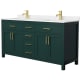 A thumbnail of the Wyndham Collection WCG242466D-UNSMXX Green / Carrara Cultured Marble Top / Brushed Gold Hardware