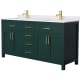 A thumbnail of the Wyndham Collection WCG242466D-UNSMXX Green / White Cultured Marble Top / Brushed Gold Hardware