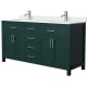 A thumbnail of the Wyndham Collection WCG242466D-UNSMXX Green / Carrara Cultured Marble Top / Brushed Nickel Hardware