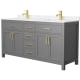 A thumbnail of the Wyndham Collection WCG242466D-UNSMXX Dark Gray / Carrara Cultured Marble Top / Brushed Gold Hardware