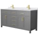 A thumbnail of the Wyndham Collection WCG242466D-UNSMXX Dark Gray / White Cultured Marble Top / Brushed Gold Hardware