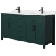A thumbnail of the Wyndham Collection WCG242466D-UNSMXX Green / Carrara Cultured Marble Top / Matte Black Hardware