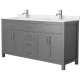 A thumbnail of the Wyndham Collection WCG242466D-UNSMXX Dark Gray / Carrara Cultured Marble Top / Brushed Nickel Hardware