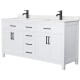 A thumbnail of the Wyndham Collection WCG242466D-UNSMXX White / Carrara Cultured Marble Top / Matte Black Hardware