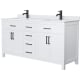 A thumbnail of the Wyndham Collection WCG242466D-UNSMXX White / White Cultured Marble Top / Matte Black Hardware
