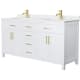 A thumbnail of the Wyndham Collection WCG242466D-UNSMXX White / Carrara Cultured Marble Top / Brushed Gold Hardware
