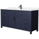 A thumbnail of the Wyndham Collection WCG242466S-UNSMXX Dark Blue / Carrara Cultured Marble Top / Matte Black Hardware