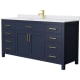 A thumbnail of the Wyndham Collection WCG242466S-UNSMXX Dark Blue / White Cultured Marble Top / Brushed Gold Hardware