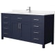 A thumbnail of the Wyndham Collection WCG242466S-UNSMXX Dark Blue / Carrara Cultured Marble Top / Brushed Nickel Hardware
