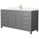 A thumbnail of the Wyndham Collection WCG242466S-UNSMXX Dark Gray / Carrara Cultured Marble Top / Brushed Gold Hardware