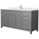 A thumbnail of the Wyndham Collection WCG242466S-UNSMXX Dark Gray / White Cultured Marble Top / Brushed Gold Hardware