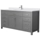 A thumbnail of the Wyndham Collection WCG242466S-UNSMXX Dark Gray / White Cultured Marble Top / Brushed Nickel Hardware