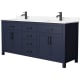 A thumbnail of the Wyndham Collection WCG242472D-UNSMXX Dark Blue / Carrara Cultured Marble Top / Matte Black Hardware