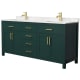 A thumbnail of the Wyndham Collection WCG242472D-UNSMXX Green / Carrara Cultured Marble Top / Brushed Gold Hardware