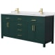 A thumbnail of the Wyndham Collection WCG242472D-UNSMXX Green / White Cultured Marble Top / Brushed Gold Hardware