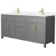 A thumbnail of the Wyndham Collection WCG242472D-UNSMXX Dark Gray / Carrara Cultured Marble Top / Brushed Gold Hardware