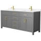 A thumbnail of the Wyndham Collection WCG242472D-UNSMXX Dark Gray / Carrara Cultured Marble Top / Brushed Gold Hardware