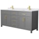 A thumbnail of the Wyndham Collection WCG242472D-UNSMXX Dark Gray / White Cultured Marble Top / Brushed Gold Hardware