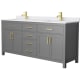 A thumbnail of the Wyndham Collection WCG242472D-UNSMXX Dark Gray / White Cultured Marble Top / Brushed Gold Hardware