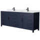 A thumbnail of the Wyndham Collection WCG242484D-UNSMXX Dark Blue / White Cultured Marble Top / Matte Black Hardware